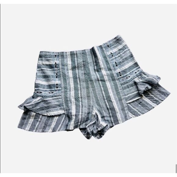 Womens Anthropologie Gianni Bini Striped Emb High Waisted Shorts - Sz S - Picture 7 of 7